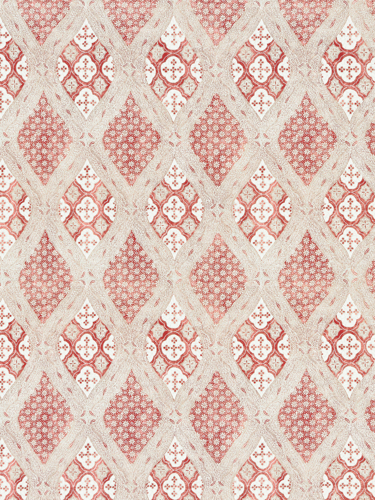 Scalamandre SC 000216626 CORAL SPICE FARRAH PRINT Fabric - Eade's Wallpaper