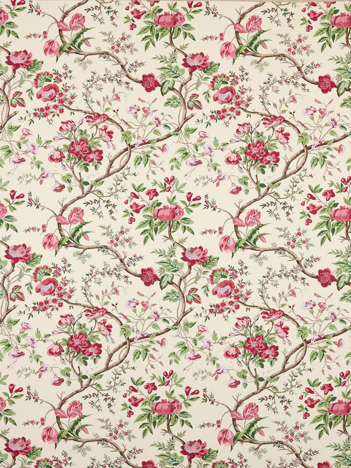 Scalamandre SC 000216651 HEIRLOOM ROSE PERSEPHONE PRINT Fabric - Eade's Wallpaper