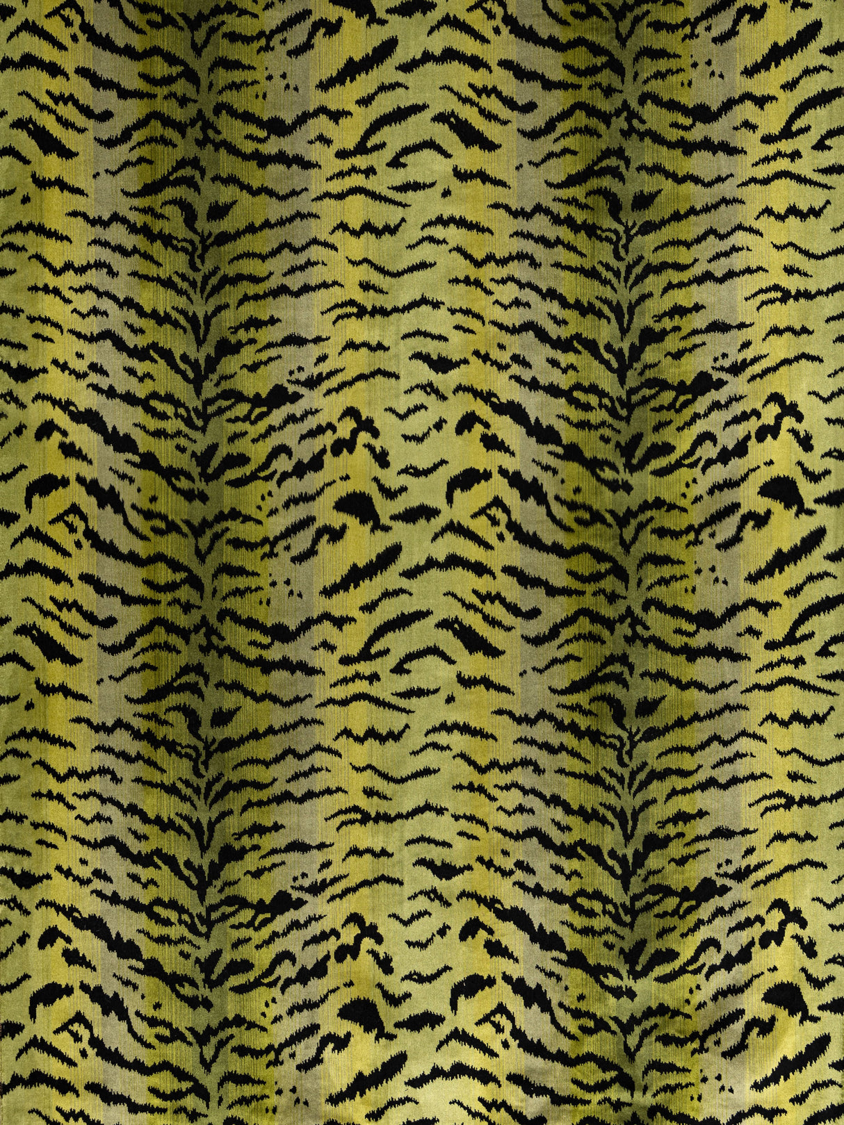 Scalamandre SC 000226167MM GREENS & BLACK TIGRE - SILK Fabric - Eade's Wallpaper