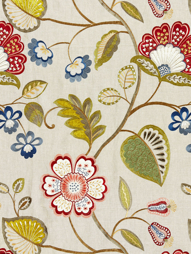 Scalamandre SC 000227071 BLOOM WILLOWOOD EMBROIDERY Fabric - Eade's Wallpaper