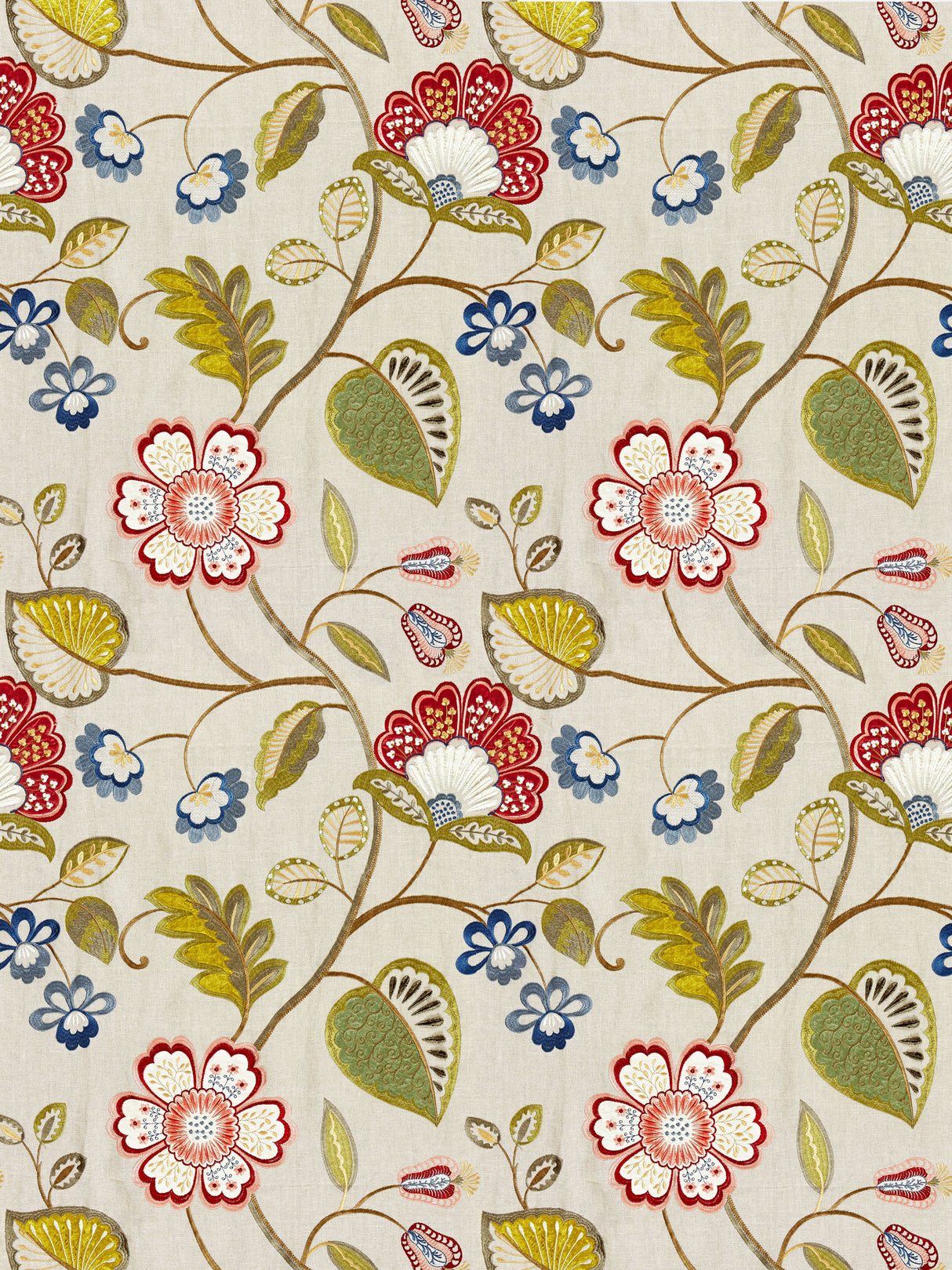 Scalamandre SC 000227071 BLOOM WILLOWOOD EMBROIDERY Fabric - Eade's Wallpaper
