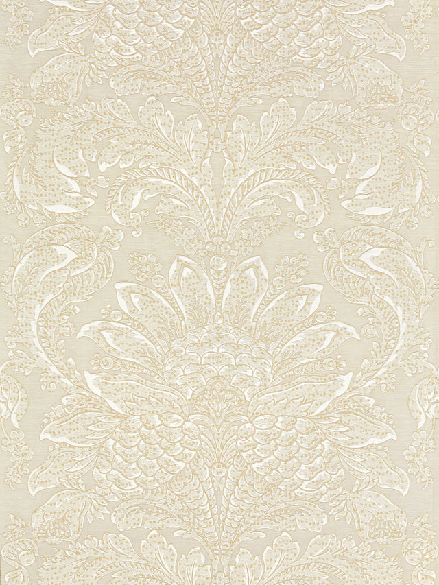 Scalamandre SC 000227081 FOG CARLOTTA DAMASK Fabric - Eade's Wallpaper