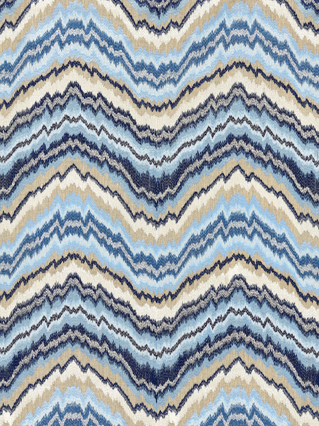Scalamandre SC 000227096 INDIGO BERGAMO EMBROIDERY Fabric - Eade's Wallpaper