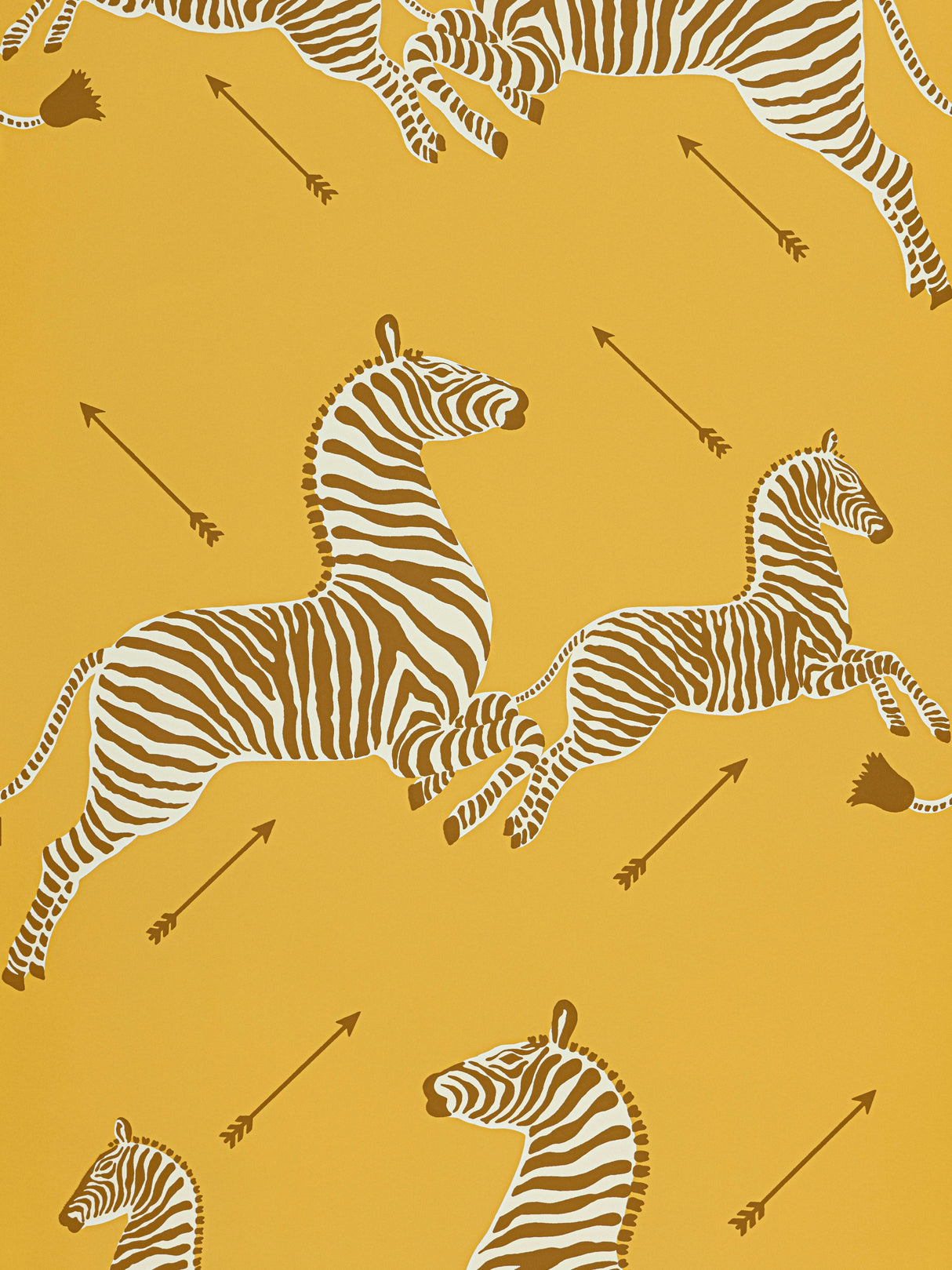Scalamandre SC 0002WP81388M ZANZIBAR GOLD ZEBRAS - WALLPAPER - Eade's Wallpaper
