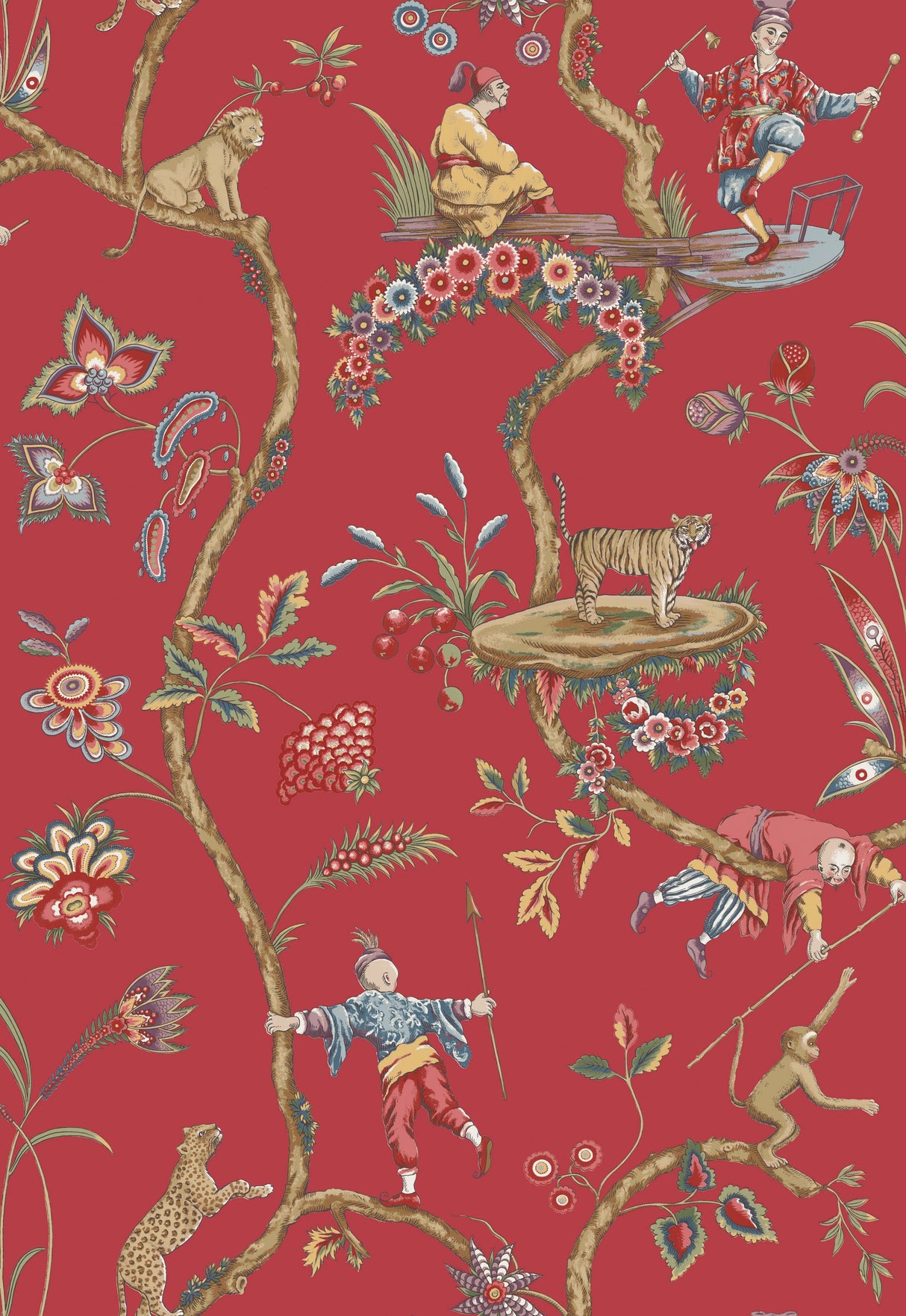 Scalamandre SC 0002WP81547 TOMATO CHINOISE EXOTIQUE WALLPAPER - Eade's Wallpaper