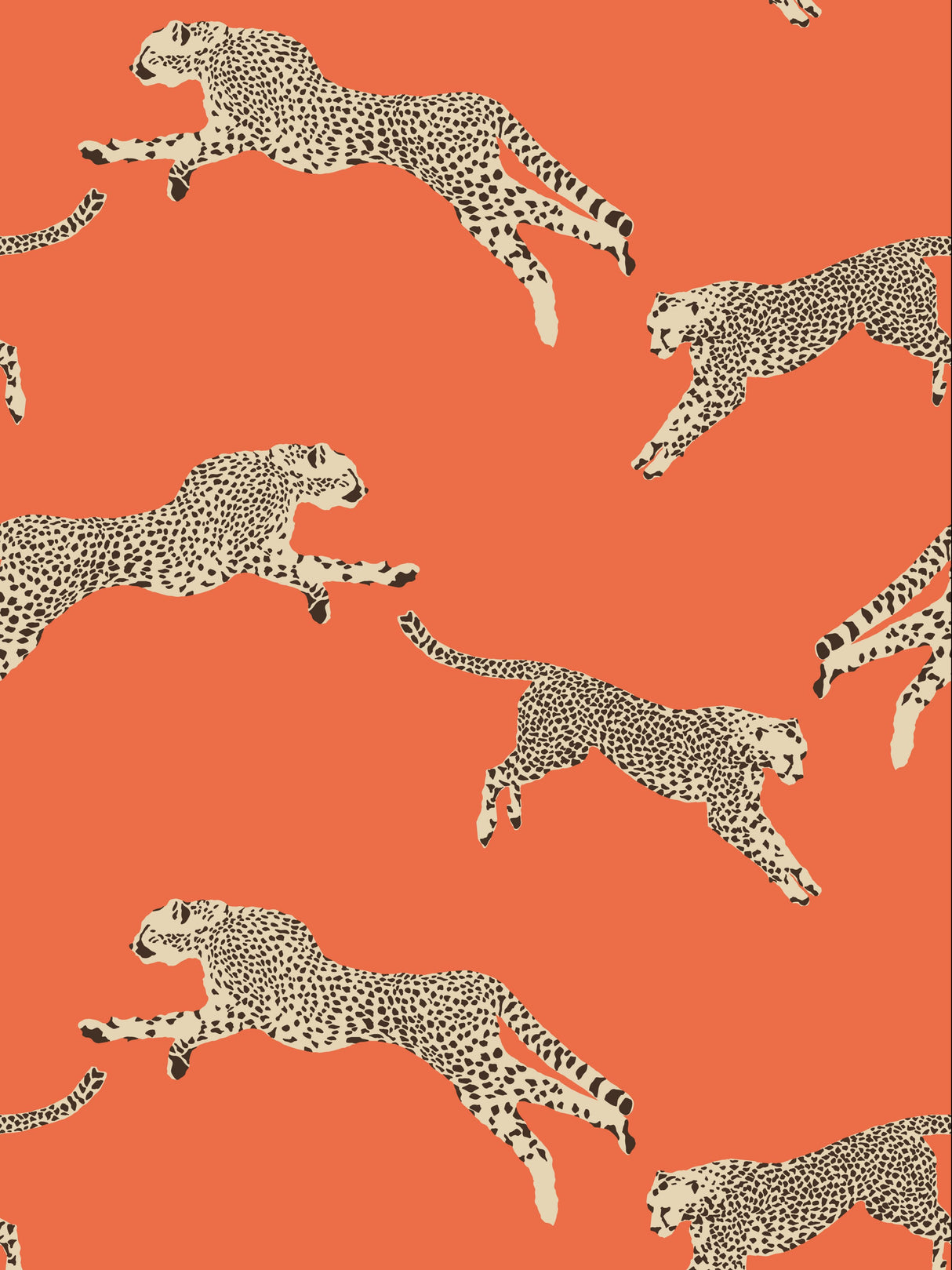 Scalamandre SC 0002WP88449 CLEMENTINE LEAPING CHEETAH WALLPAPER - Eade's Wallpaper