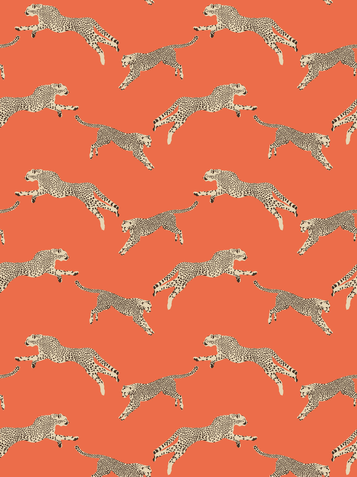 Scalamandre SC 0002WP88449 CLEMENTINE LEAPING CHEETAH WALLPAPER - Eade's Wallpaper