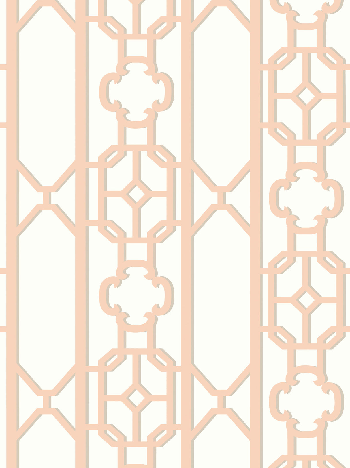 Scalamandre SC 0002WP88582D PEACH JOANNA FRET WALLPAPER - Eade's Wallpaper