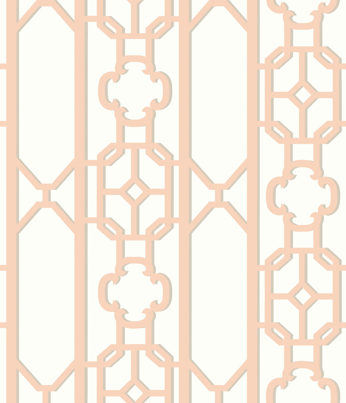 Scalamandre SC 0002WP88582D PEACH JOANNA FRET WALLPAPER - Eade's Wallpaper