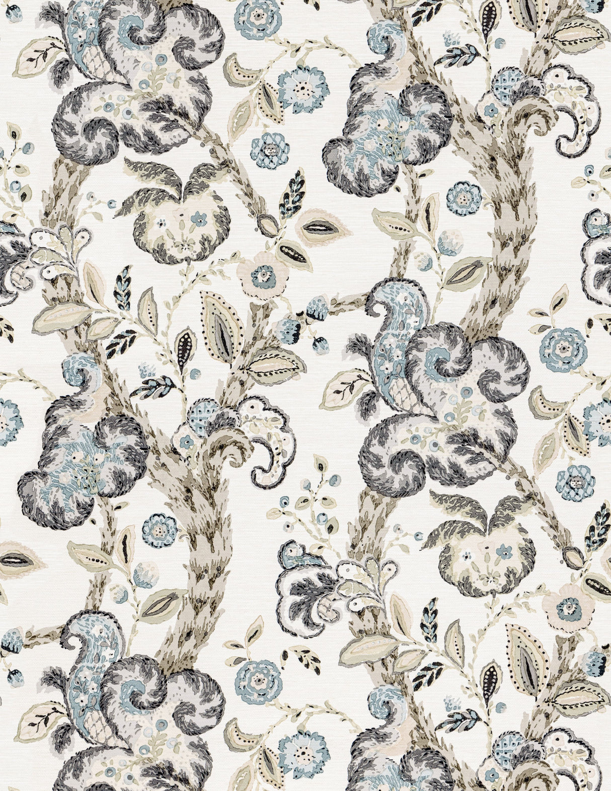 Scalamandre SC 0002WP88589 SMOKE ON IVORY CUMBRIA WALLPAPER - Eade's Wallpaper