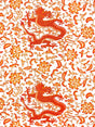 Scalamandre SC 000316558 PERSIMMON CHI'EN DRAGON LINEN PRINT Fabric - Eade's Wallpaper