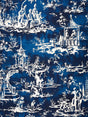 Scalamandre SC 000316561 INDIGO SUMMER PALACE PRINT Fabric - Eade's Wallpaper