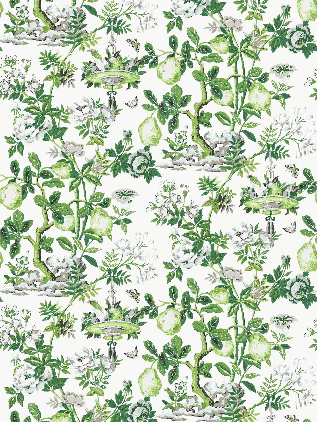 Scalamandre SC 000316583 VERDANCE SHANTUNG GARDEN COTTON PRINT Fabric - Eade's Wallpaper