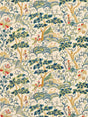 Scalamandre SC 000316590 PEACOCK ON SAND KELMESCOTT HAND BLOCK PRINT Fabric - Eade's Wallpaper
