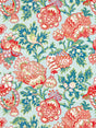 Scalamandre SC 000316593 AQUAMARINE CANTERBURY LINEN PRINT Fabric - Eade's Wallpaper