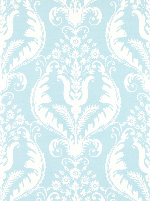 Scalamandre SC 000316597 SKY PRIMAVERA LINEN PRINT Fabric - Eade's Wallpaper