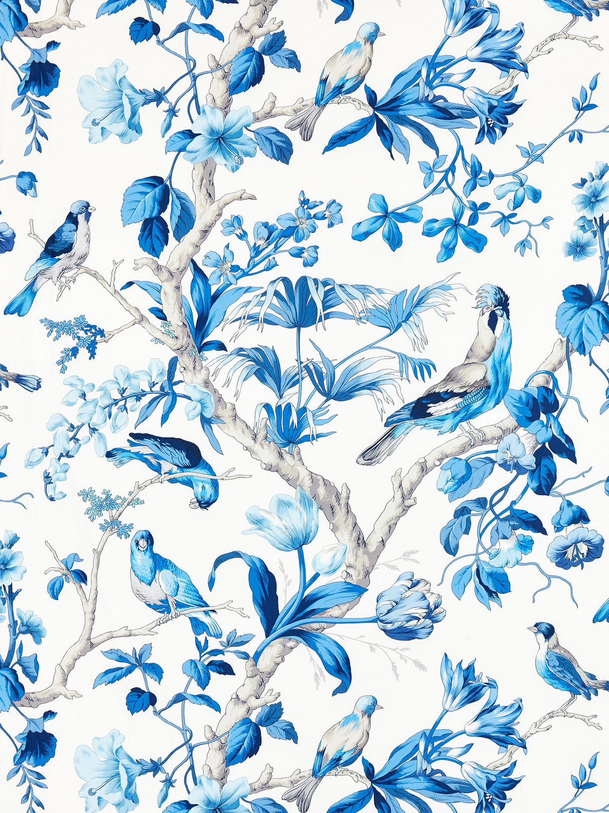 Scalamandre SC 000316600 PORCELAIN BELIZE PRINT Fabric - Eade's Wallpaper