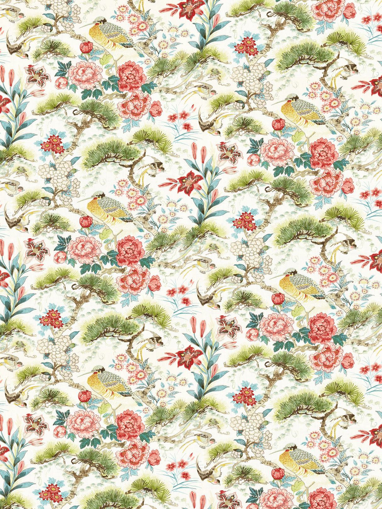 Scalamandre SC 000316601 BLOOM SHENYANG LINEN PRINT Fabric - Eade's Wallpaper