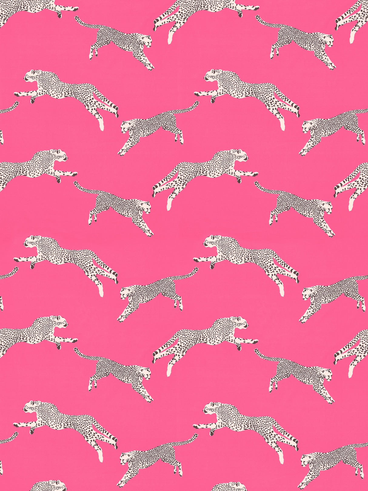 Scalamandre SC 000316634 BUBBLEGUM LEAPING CHEETAH COTTON PRINT Fabric - Eade's Wallpaper