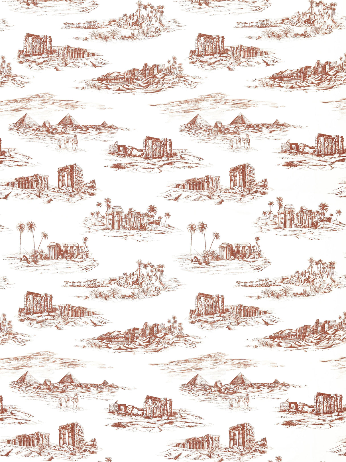 Scalamandre SC 000316635 RED CLAY CAIRO TOILE Fabric - Eade's Wallpaper