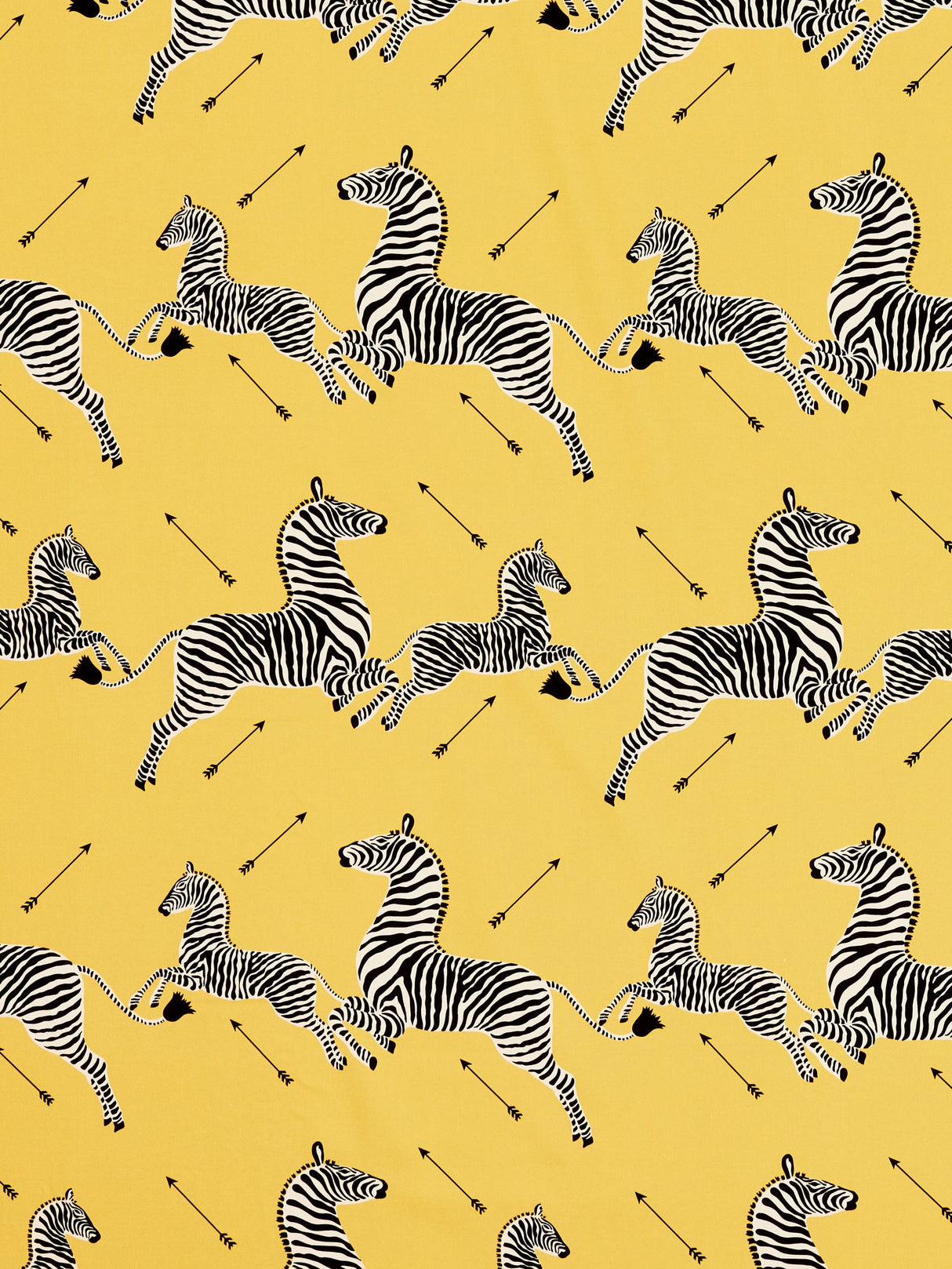 Scalamandre SC 000316641 YELLOW ZEBRAS PETITE Fabric - Eade's Wallpaper