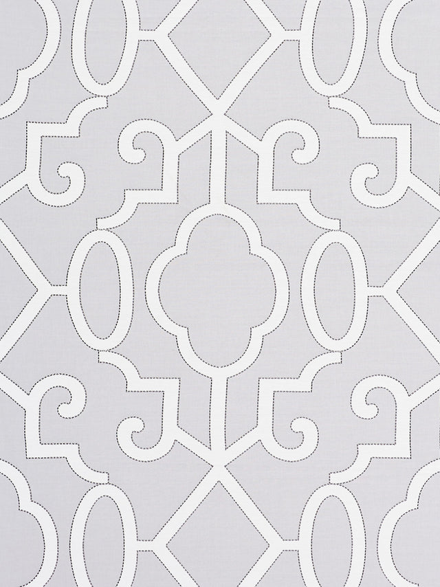 Scalamandre SC 000327012 PEARL GREY MING FRETWORK Fabric - Eade's Wallpaper