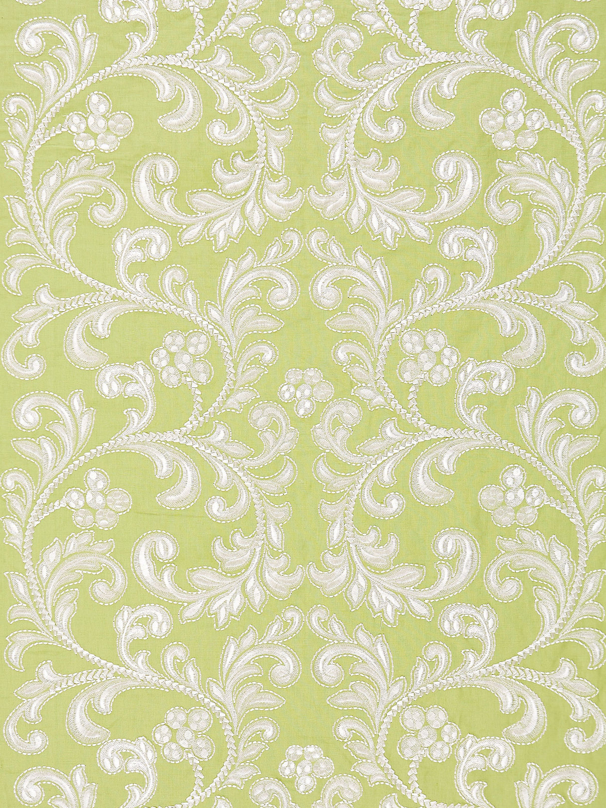 Scalamandre SC 000327029 PEAR CHIARA EMBROIDERY Fabric - Eade's Wallpaper