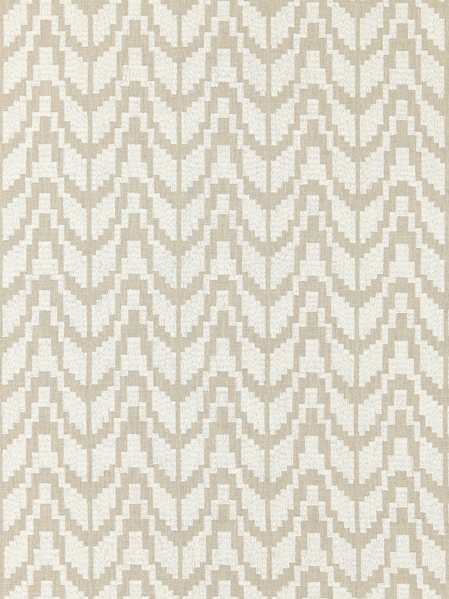 Scalamandre SC 000327103 FLAX CHEVRON EMBROIDERY Fabric - Eade's Wallpaper