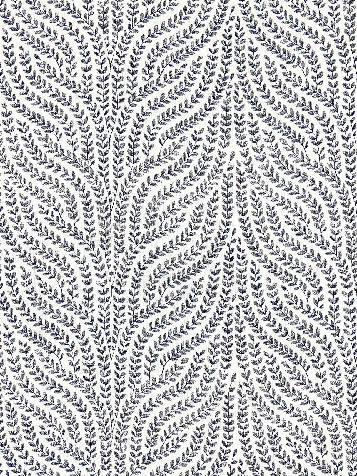Scalamandre SC 000327125 NAVY WILLOW VINE EMBROIDERY Fabric - Eade's Wallpaper