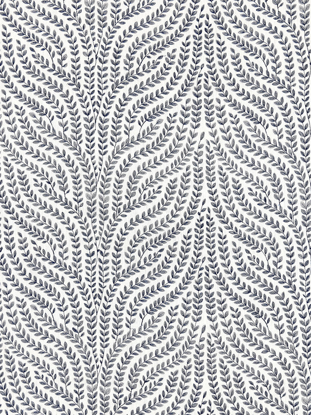 Scalamandre SC 000327125 NAVY WILLOW VINE EMBROIDERY Fabric - Eade's Wallpaper
