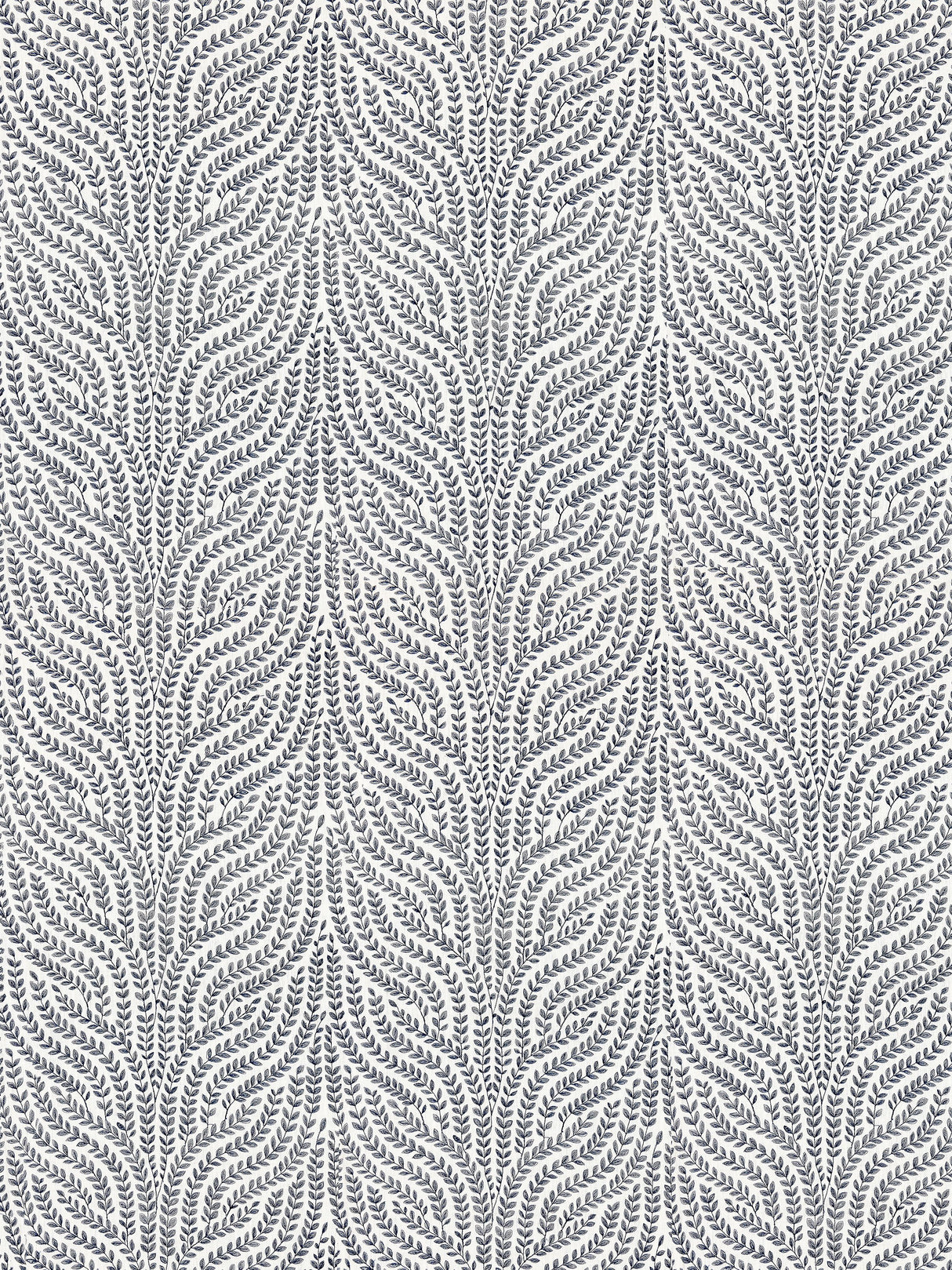 Scalamandre SC 000327125 NAVY WILLOW VINE EMBROIDERY Fabric - Eade's Wallpaper