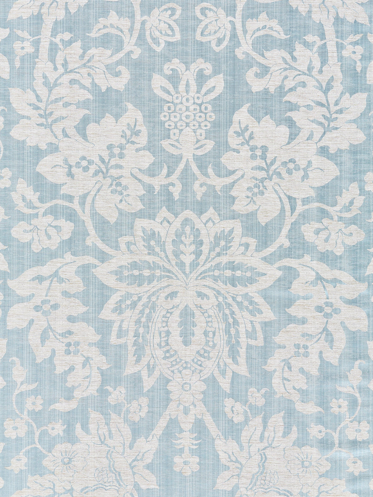 Scalamandre SC 000327136 BLUESTONE METALLINE DAMASK Fabric - Eade's Wallpaper