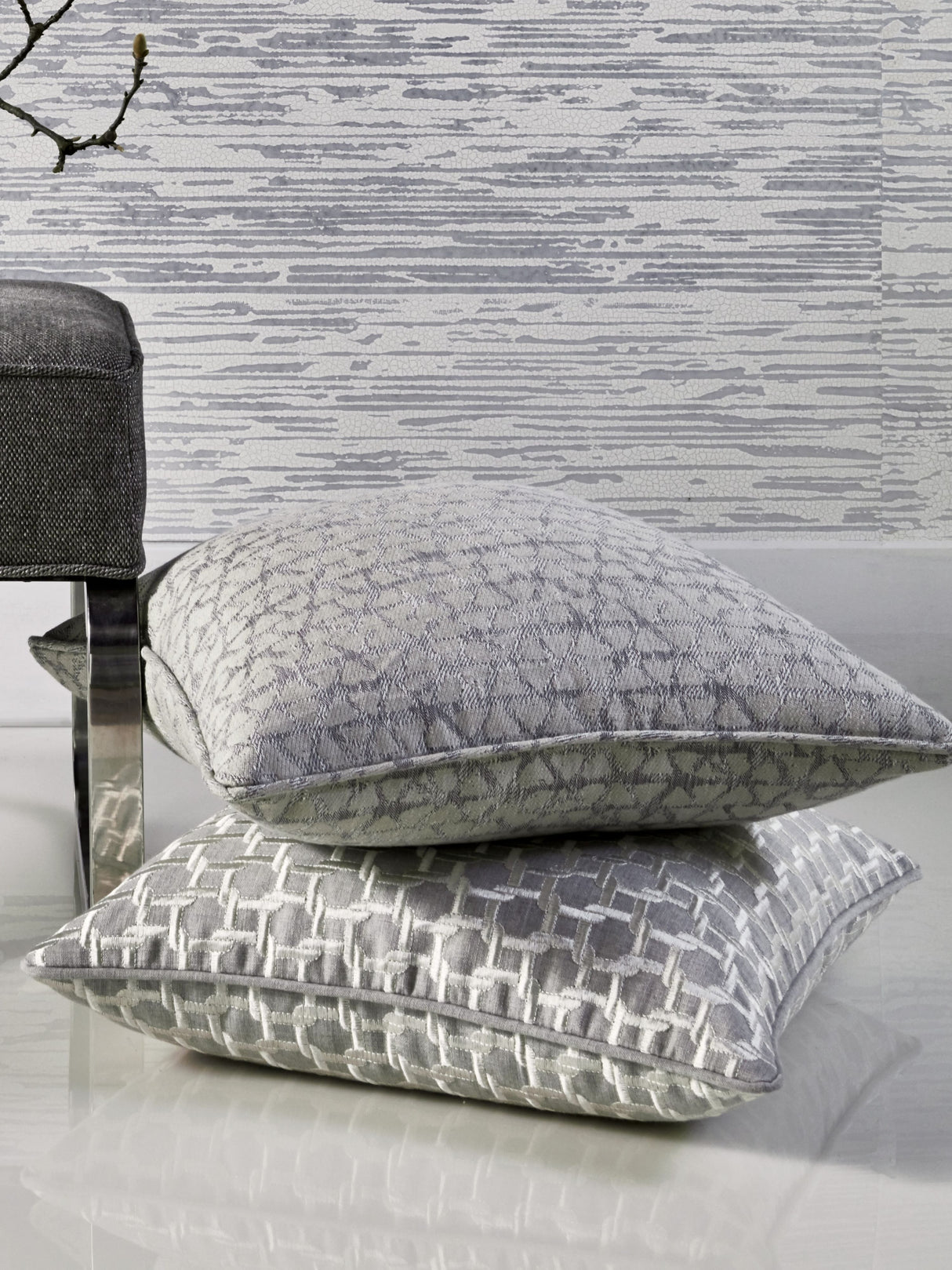 Scalamandre SC 000327148 SMOKE KANOKO Fabric - Eade's Wallpaper