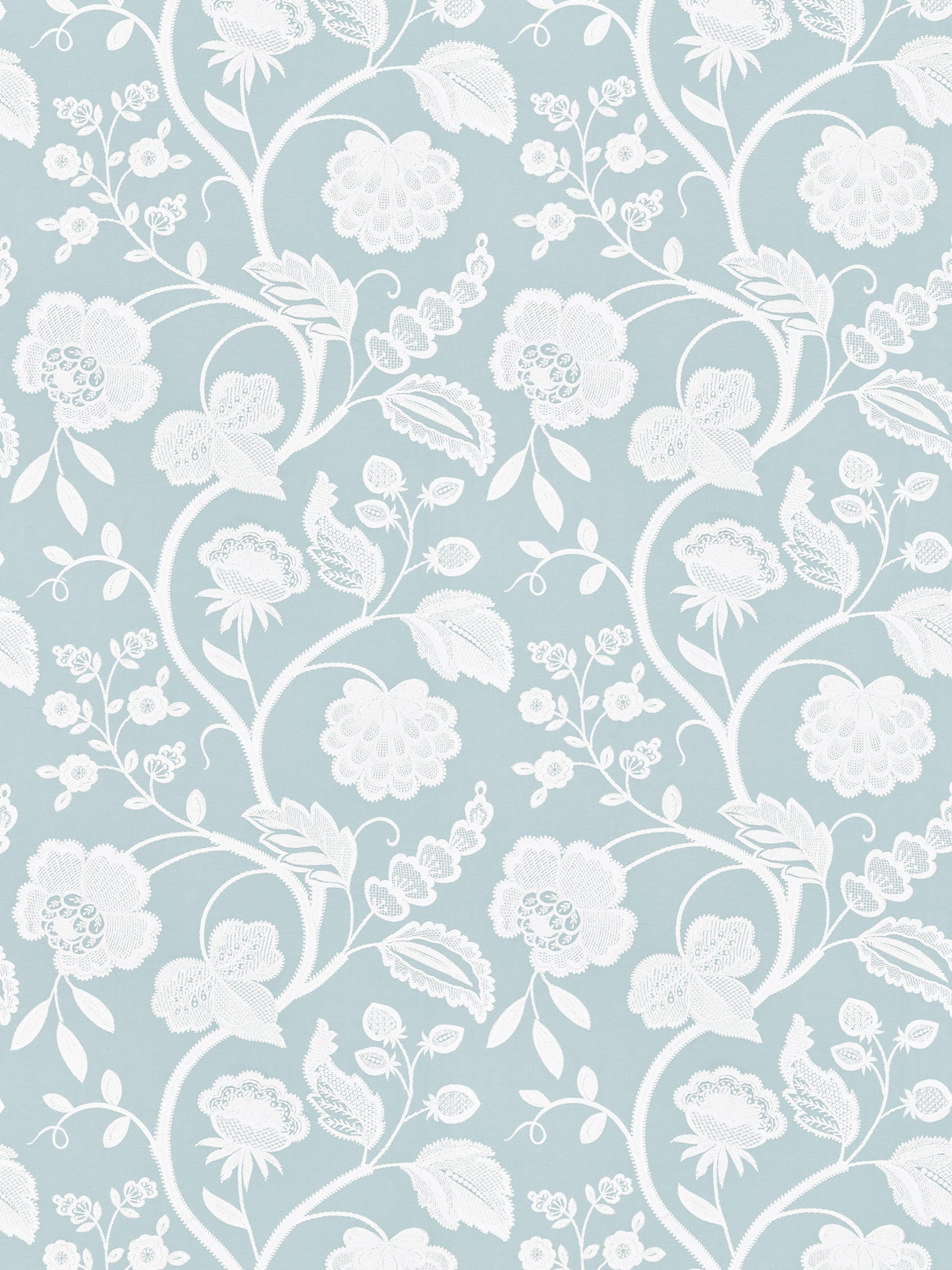 Scalamandre SC 000327151 SKY KENSINGTON EMBROIDERY Fabric - Eade's Wallpaper