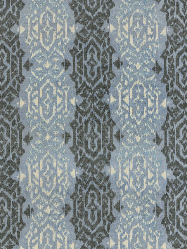 Scalamandre SC 000327167 INDIGO SUMATRA IKAT WEAVE Fabric - Eade's Wallpaper
