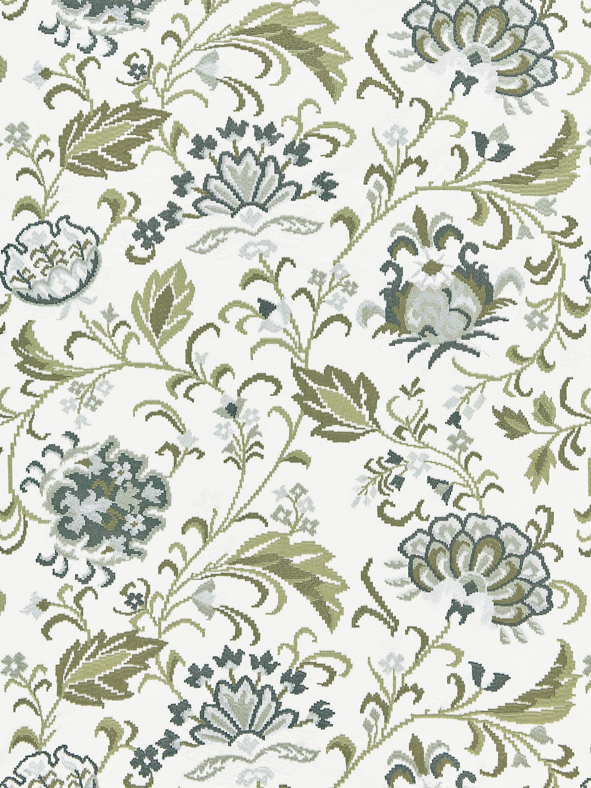 Scalamandre SC 000327173 ASH DELPHINE EMBROIDERY Fabric - Eade's Wallpaper