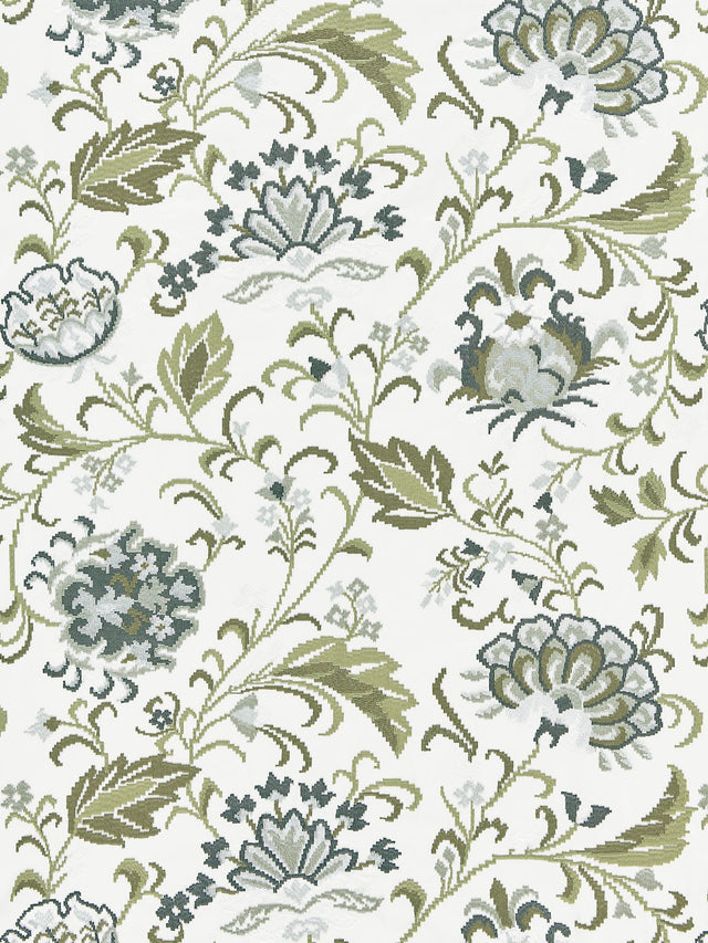 Scalamandre SC 000327173 ASH DELPHINE EMBROIDERY Fabric - Eade's Wallpaper