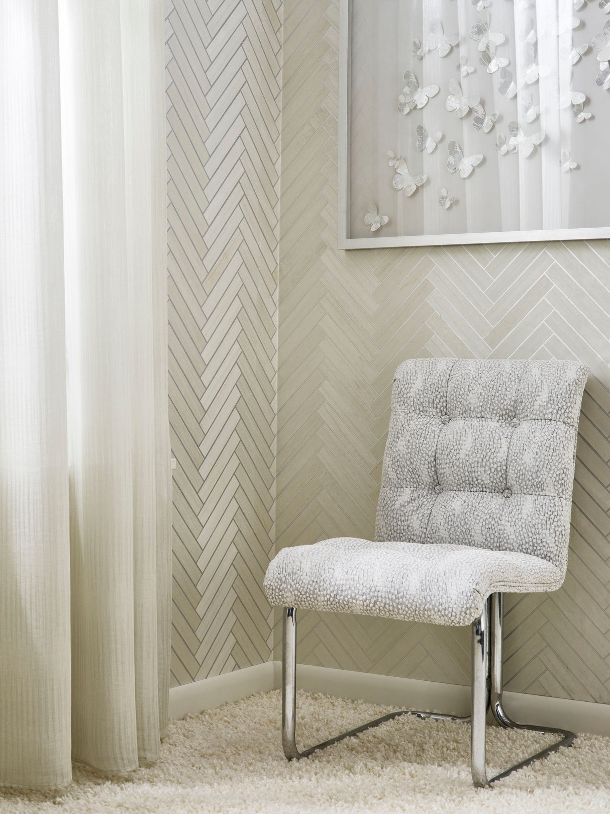 Scalamandre SC 000327236 PALE SKY SORA SHEER Fabric - Eade's Wallpaper