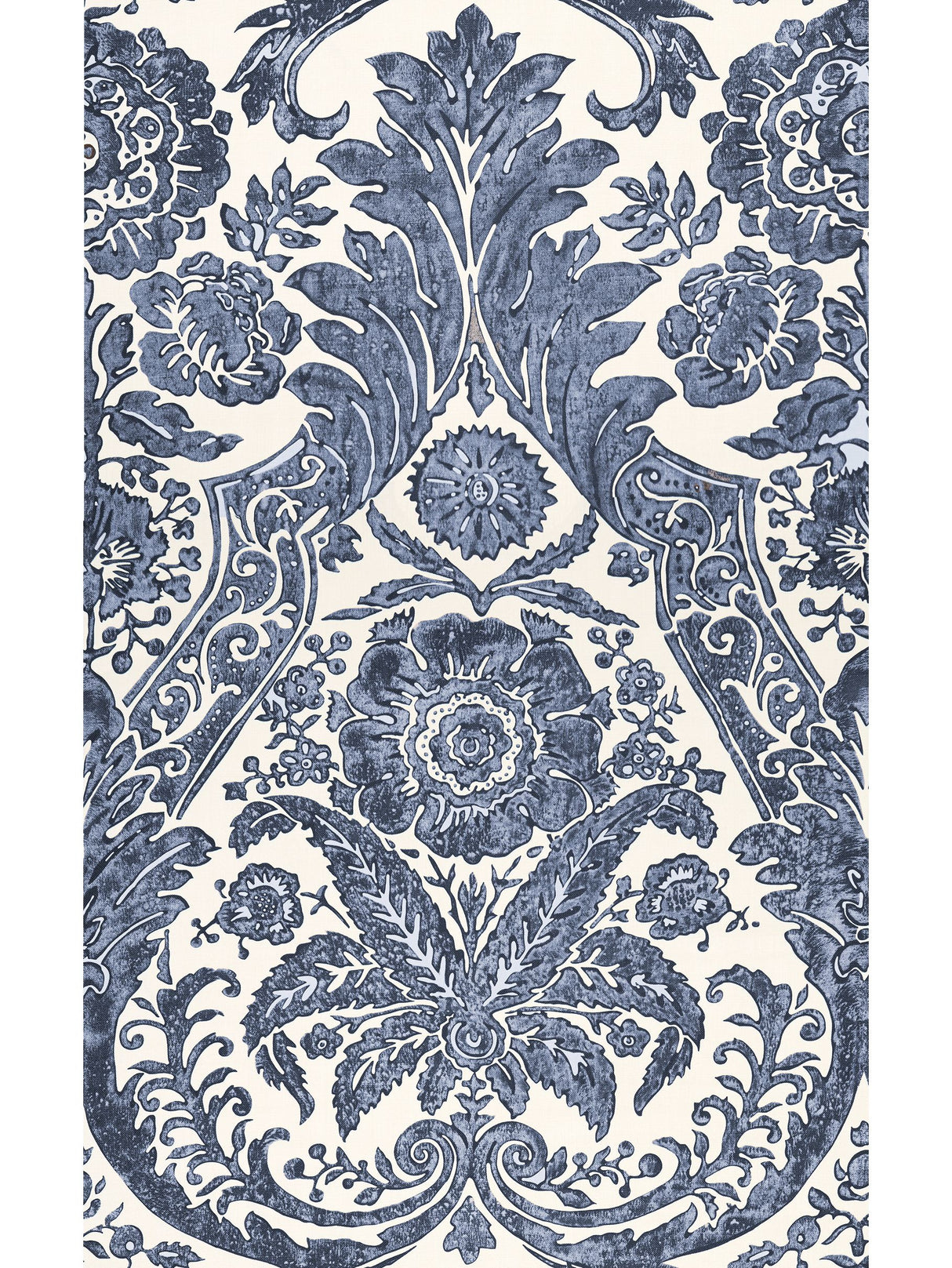 Scalamandre SC 0003WP88354 DENIM LUCIANA DAMASK PRINT WALLPAPER - Eade's Wallpaper