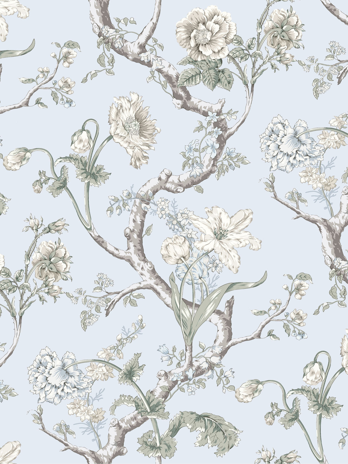 Scalamandre SC 0003WP88432 SKYLIGHT ANDREW JACKSON FLORAL WALLPAPER - Eade's Wallpaper