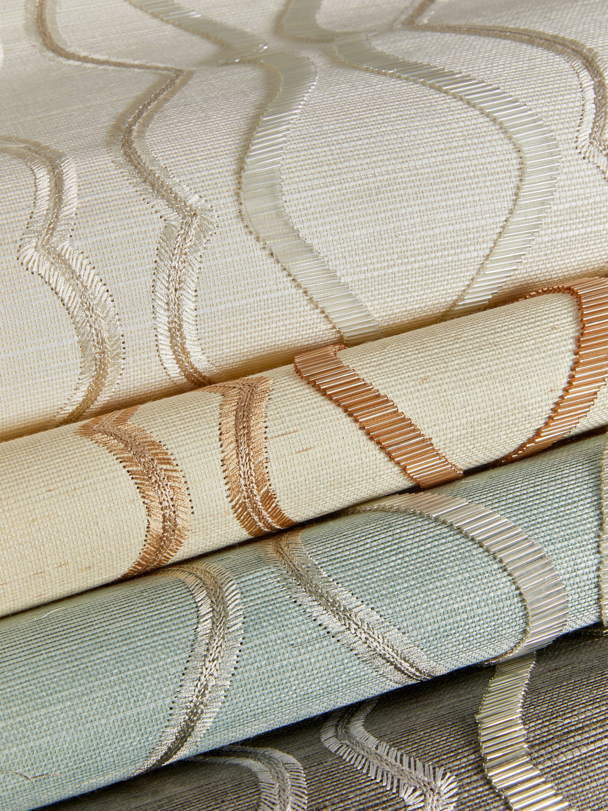 Scalamandre SC 0003WP88447 SEAGLASS VALENTINA EMBELLISHED SISAL WALLPAPER - Eade's Wallpaper