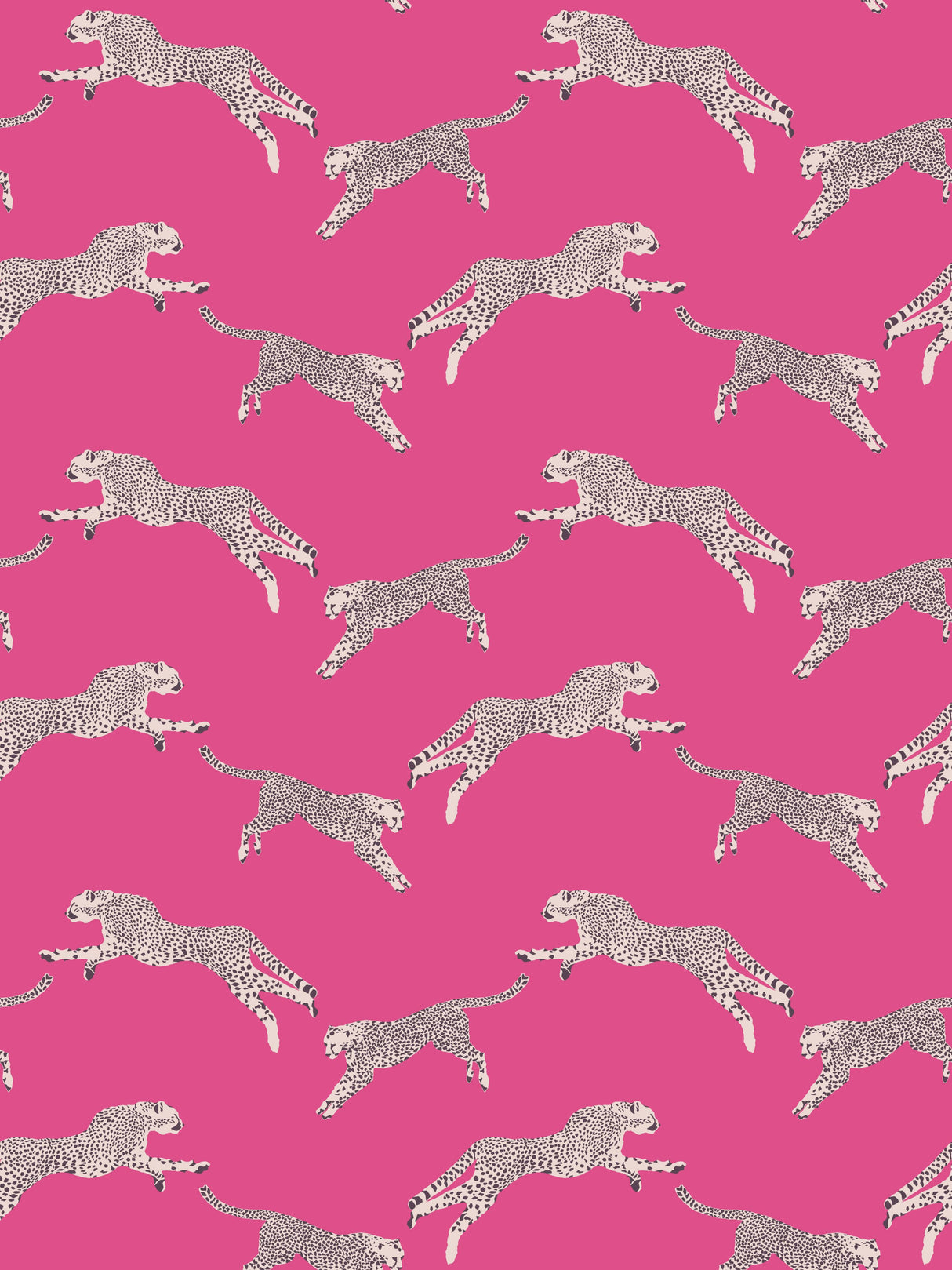Scalamandre SC 0003WP88449D BUBBLEGUM LEAPING CHEETAH WALLPAPER - Eade's Wallpaper