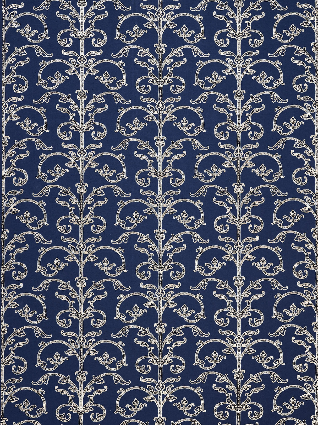 Scalamandre SC 0003WP88558 NAVY SAXONY SCROLL WALLPAPER - Eade's Wallpaper