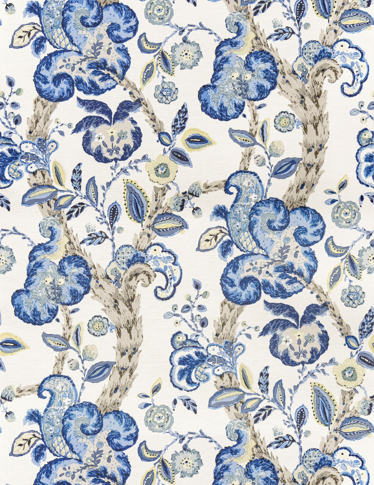Scalamandre SC 0003WP88589 CHINA BLUE ON IVORY CUMBRIA WALLPAPER - Eade's Wallpaper