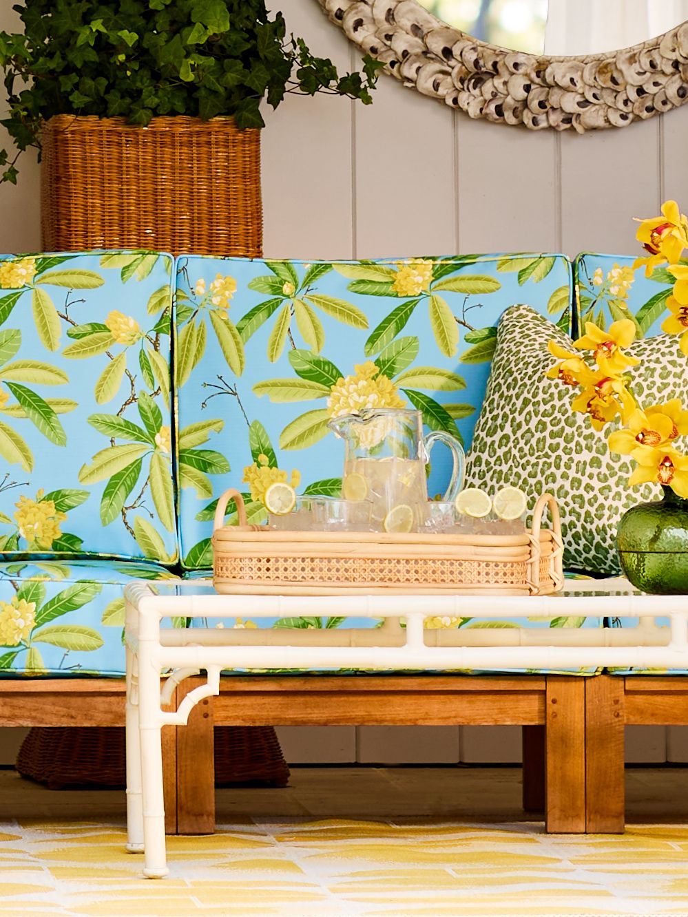 Scalamandre SC 000416454M CAROLINA RHODODENDRON - OUTDOOR Fabric - Eade's Wallpaper