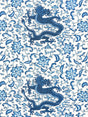 Scalamandre SC 000416558 INDIGO CHI'EN DRAGON LINEN PRINT Fabric - Eade's Wallpaper
