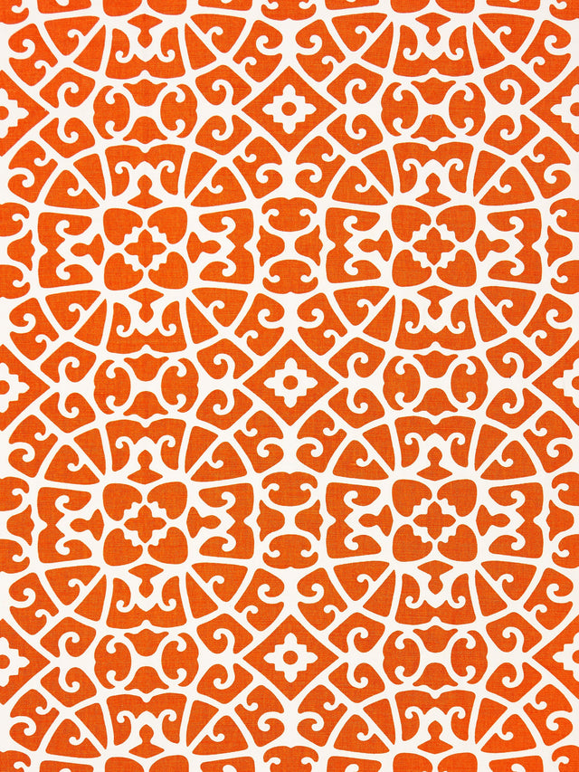 Scalamandre SC 000416559 PERSIMMON ANSHUN LATTICE Fabric - Eade's Wallpaper