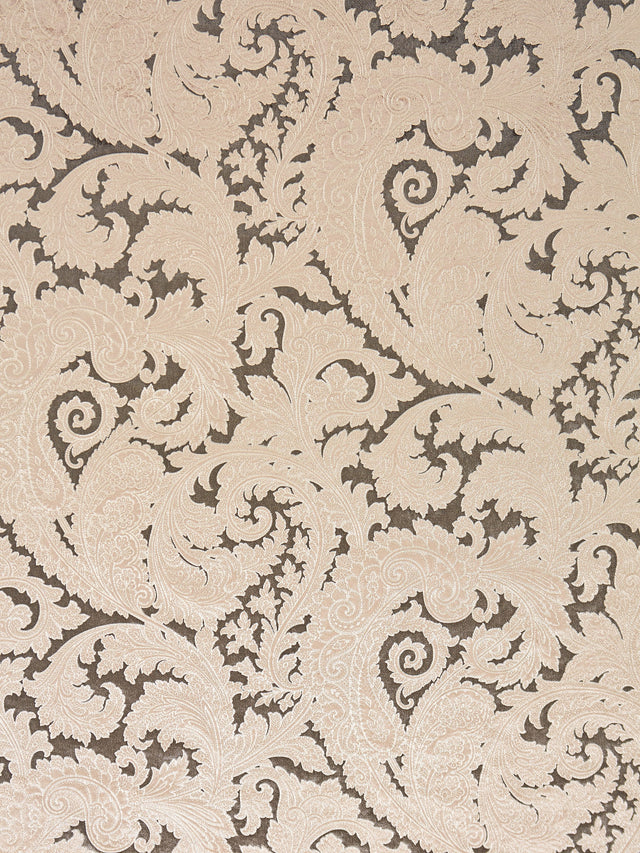 Scalamandre SC 000416565 PEWTER PALERMO VELVET PAISLEY Fabric - Eade's Wallpaper