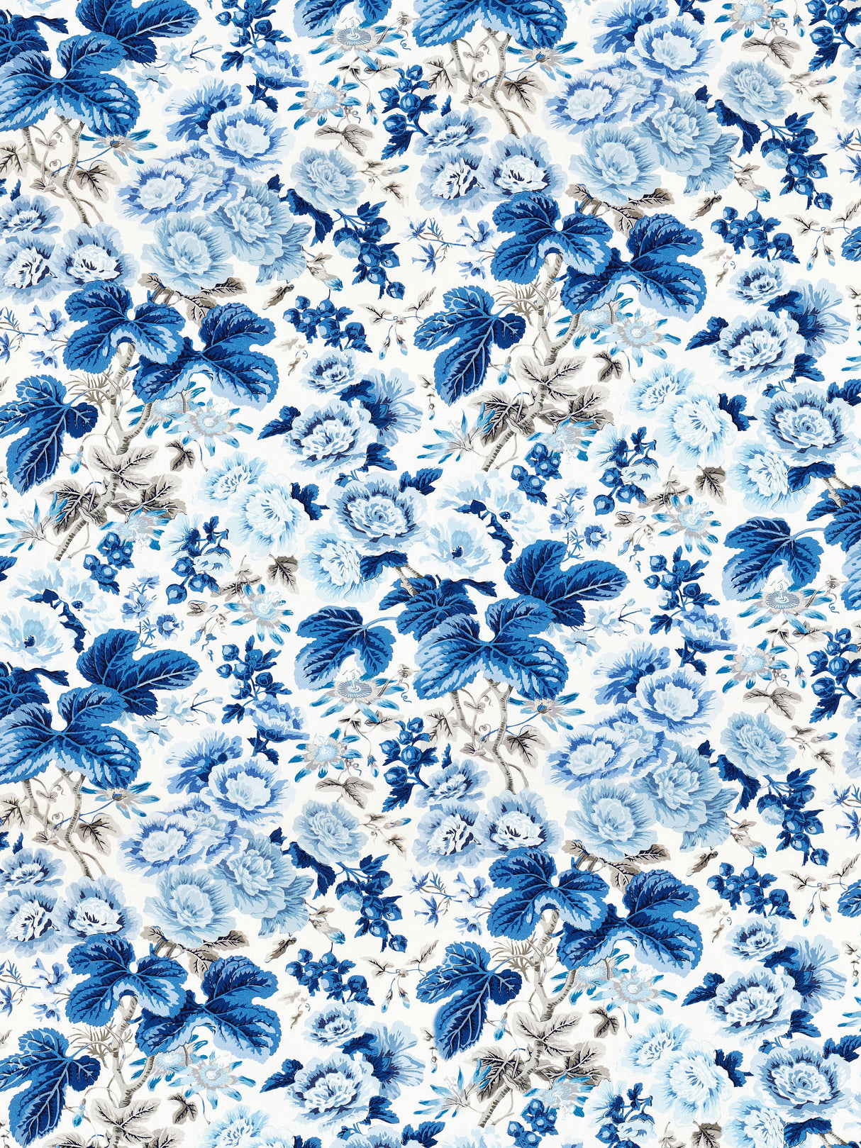 Scalamandre SC 000416595 PORCELAIN HIGHGROVE LINEN PRINT Fabric - Eade's Wallpaper
