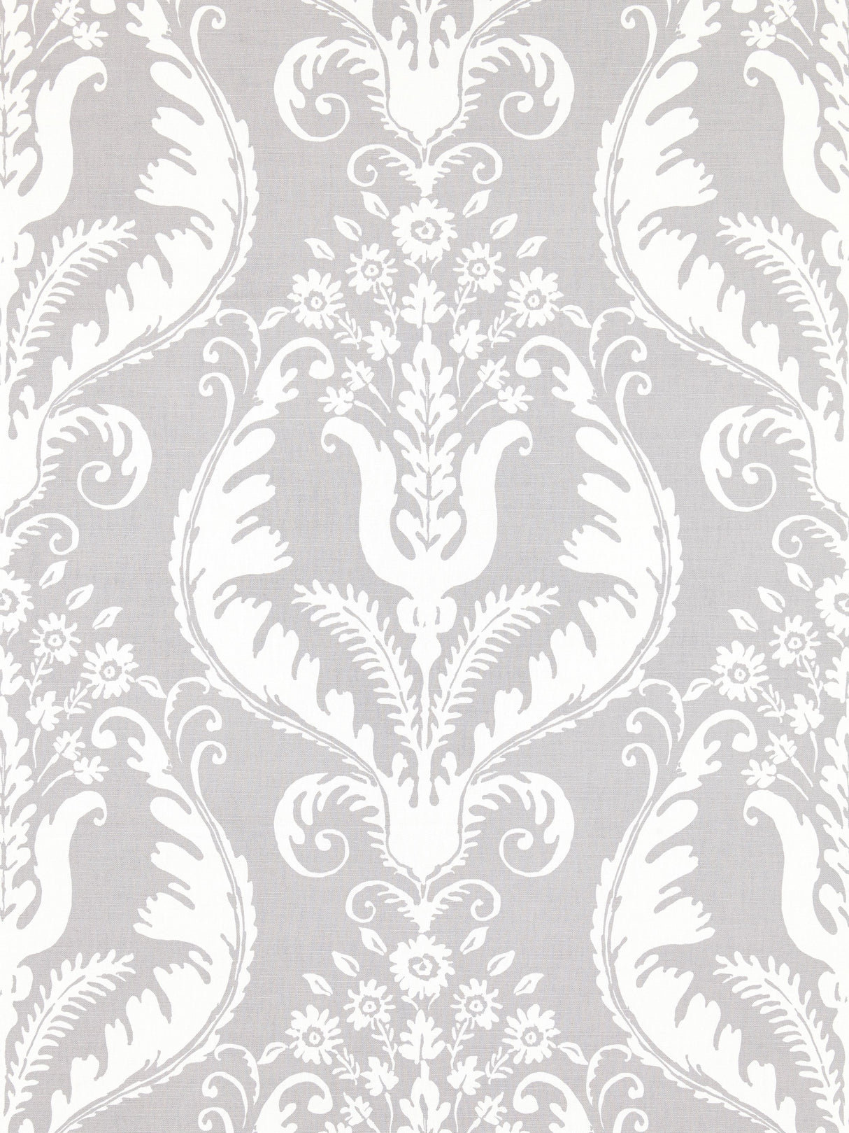 Scalamandre SC 000416597 FRENCH GREY PRIMAVERA LINEN PRINT Fabric - Eade's Wallpaper